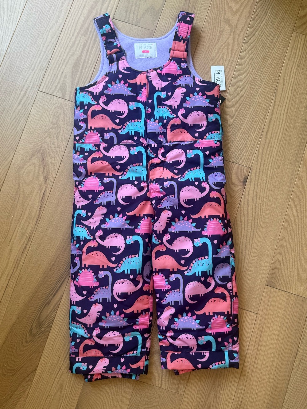 Children’s Place Dinosaur Print Snow Overalls, Sz 3T NWT